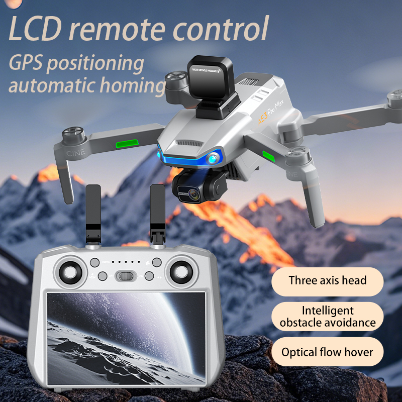 Ae3 pro max novo lcd sc gps dr - Drone Gimbal 3 Axis avaliação e preço